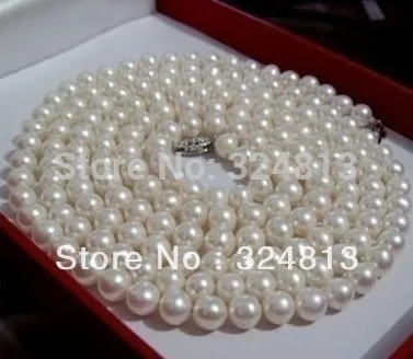 

perfect Akoya white 8mm pearl necklace 35" #2029