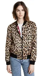 Для женщин короткая куртка модная верхняя одежда топы с длинными рукавами уличный бренд классический леопардовая куртка Бейсбол