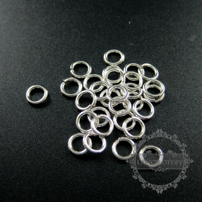 

18gauge solid 925 sterling silver 6mm single open jumpring DIY jewelry supplies findings 1542008