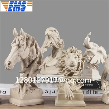 

16'' Simulation Animal Retro Home Decor Horsehead Sheepshead GK Action Figure Collectible Model Toy Animal Statues BOX P1125