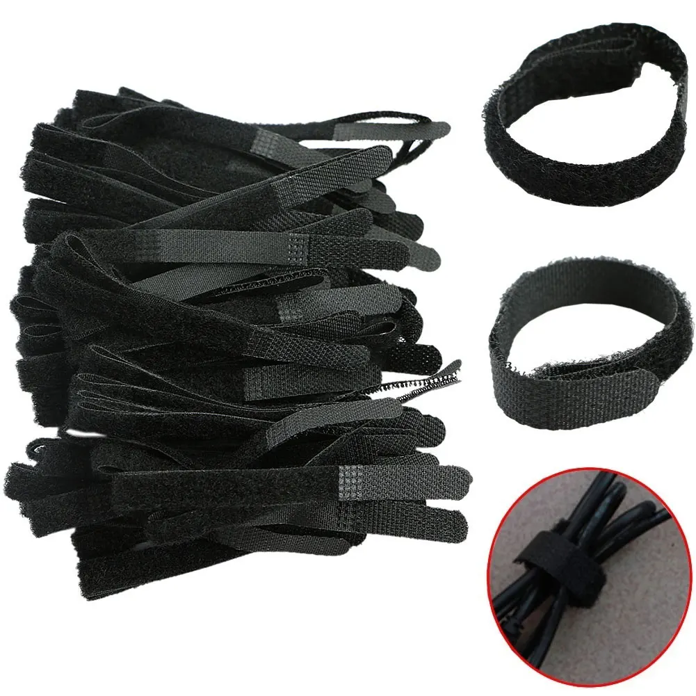 100pcs Fastener Nylon Tidy Ties Cord Wire Cable Strap Loop Management