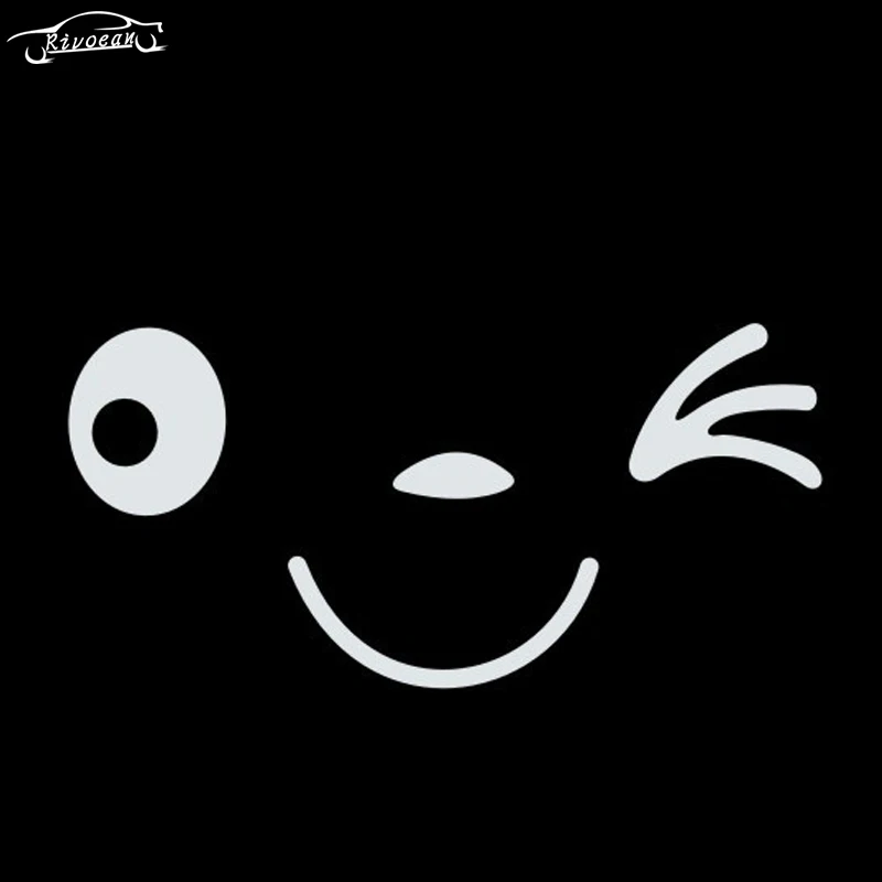 

11*5CM fashion car accessories smiley automobiles rear view mirror reflective funny smile personality auto sticker car styling