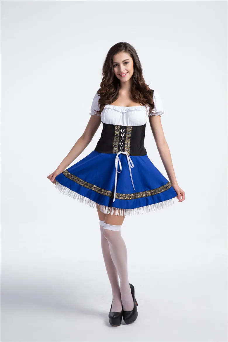 Donna Birra Tedesca Costume Cameriera FANCIULLA Oktoberfest Bavarese Heidi Costume