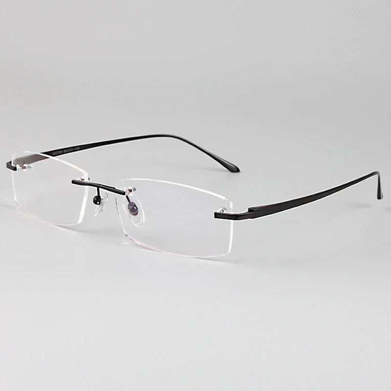 Очки мужские из чистого титана без оправы 100% 55 17 6379|rimless eyeglasses frame|eyeglass framesrimless |
