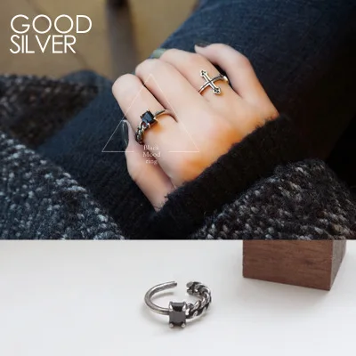 weave open ring tai-silver fadeless alloy fashion jewelry Vintage Adjustable rings for women girl gift