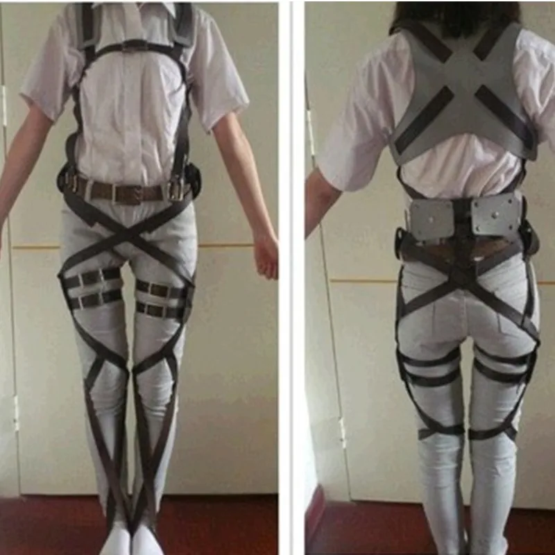 

Unisex Halloween Attack On Titan Costumes Shingeki No Kyojin Recon Corps Harness Belts Hookshot Cosplays Adjustable Belts sets