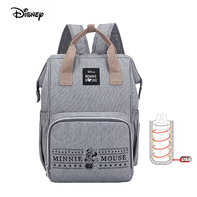 Disney новая сумка для мам, сумка для подгузников, сумка для мам, USB бутылка с подогревом, сумка на плечо, большая емкость, сумка для подгузников, рюкзак для беременных женщин, рюкзак для путешествий