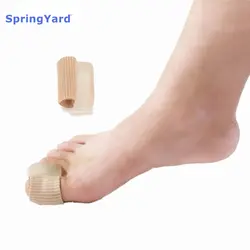 SpringYard (2 пары/Лот) ткань + гель мягкий большой носок Bunion Hallux корректор для косточки на ноге трубки с разделитель пальцев ног разделитель для