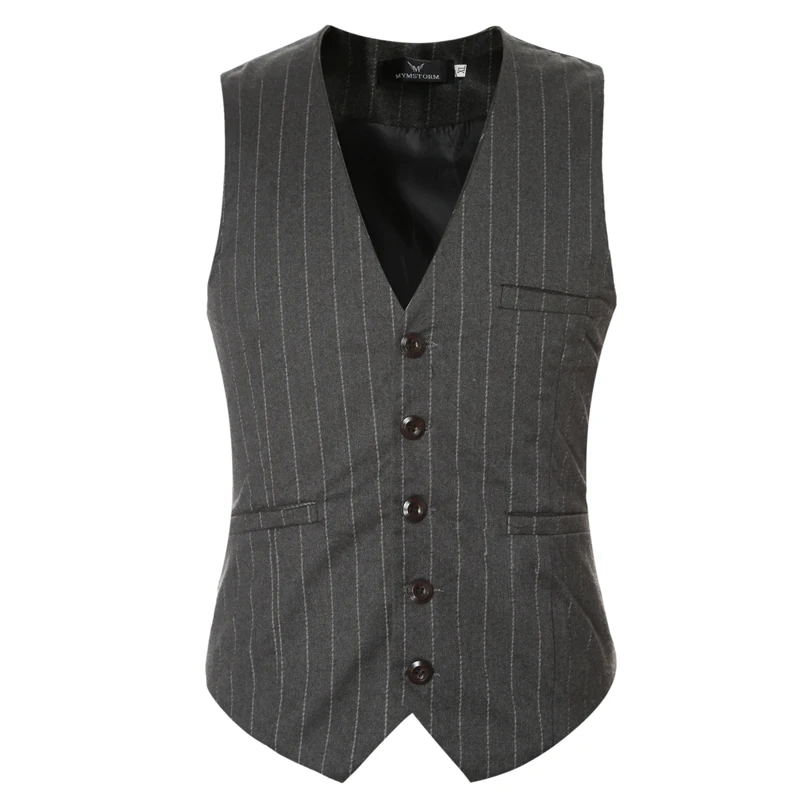 Men Suit Vest Black Grey V neck Collar Classic Dress Slim Fit Vests