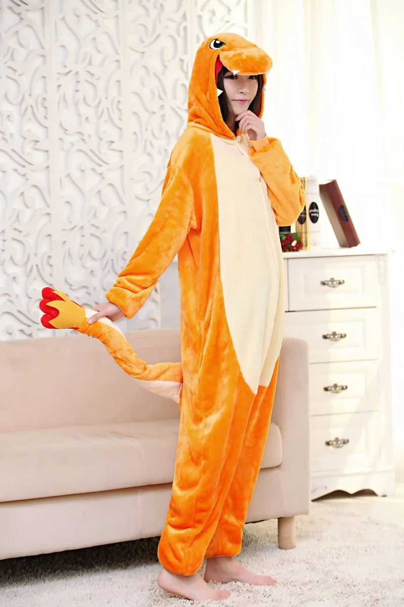 Cosplay&Ware [1]Pajamas Charmander Janpen Anime Unisex Adult Animal Onesies Cosplay Costume Halloween Women And Men -Cosplay&Ware anime Shop