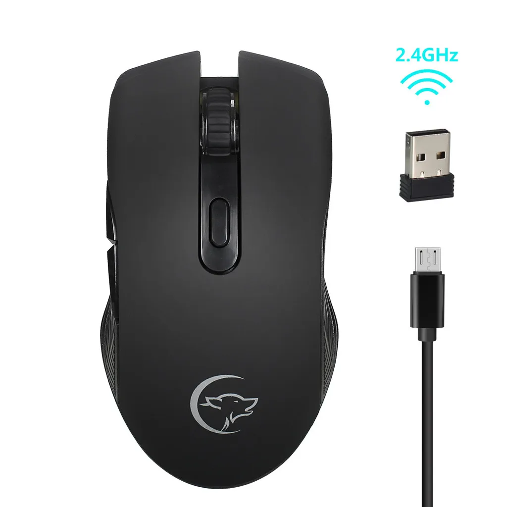 Портативная оптическая Беспроводная игровая мышь 2 4G эргономичная для ПК