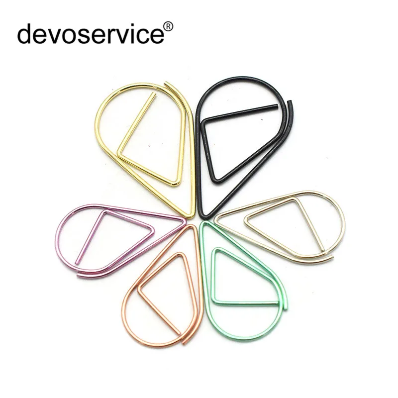 

40Pcs/Lot Novelty Drop Design Paper Clips Kawaii Office Clamp Documents Organizor Marking Binding Clips School Students Bookmark