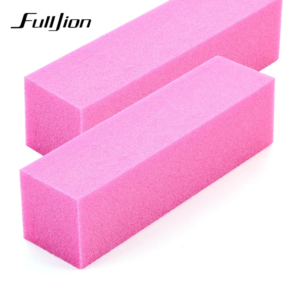 spesifikasi Fulljion 1 pcs Pink Bentuk Nail Buffer File Untuk UV Gel Putih Nail Sanding File Blok Penyangga Kuku Manicure Pedicure Nail Art Alat