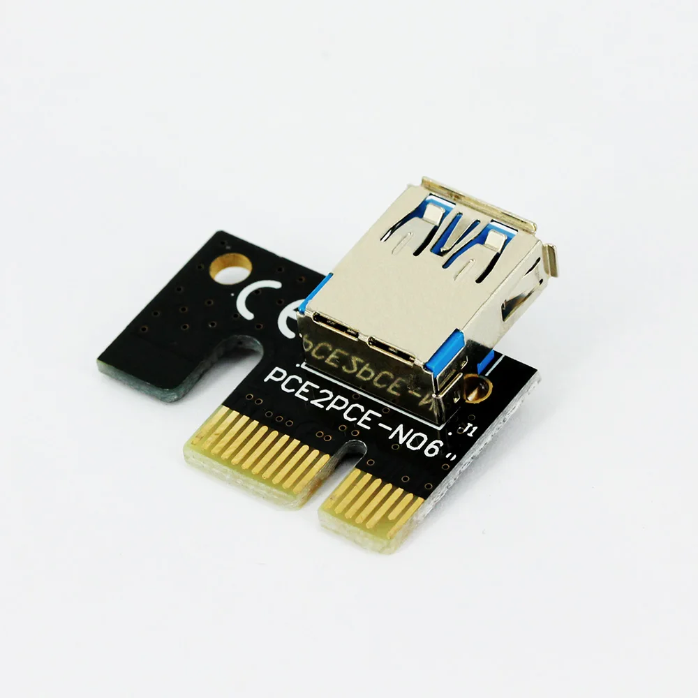 JONSNOW 6pcs/lot 006C PCIe PCI-E PCI Express Riser Card 1x to 16x SATA to 6Pin IDE Molex Power Supply for BTC ETH Miner Machine