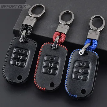 

2017 Genuine Leather Car Key Case For Honda Accord FIT Crosstour HR-V CR-V Odyssey Civic Spirior key Chain Car Covers Car Keyfob