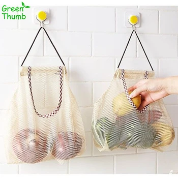 

2pcs 26*29cm Kitchen Storage Net Bag Vegetable Organizer Fruit Wall Bag Storage Pouch for Home Multipurpose