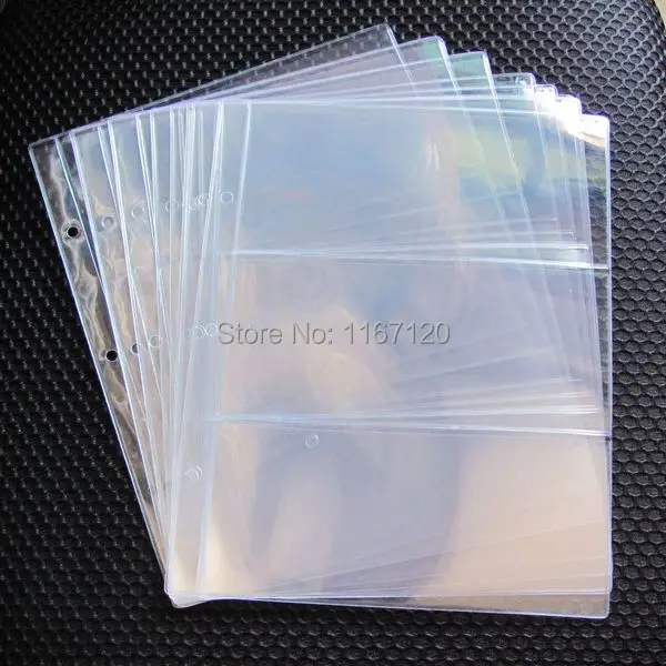20pcs lot 3 pockets clear currency paper stamp protector insert protector sheets