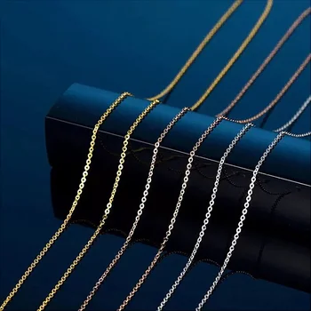 925 Sterling Silver Simple Woman And Man Necklace O Chain White Yellow Rose Matched For Any Pendant Hot Sale Gift For Girl