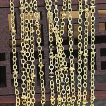 

Tiny Beads Flat Oval Cross Cable Chain Metal 1.5mm 2mm Link Chain Findings DIY for Jewelry Making Necklace Chains Accessories