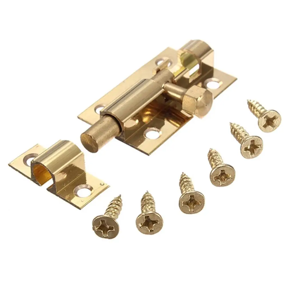 Niedrigsten Preis 1,5 zoll Messing Tür Rutsche Fangen Schloss Bolzen Latch Barrel Hause Sicherheit Hardware & Schraube