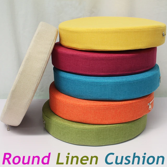 New Linen Foam Cushion Round Seat Sofa Chair Pillow New Linen Foam Cushion Round Seat Sofa Chair Pillow Pads Office Vehicles Home