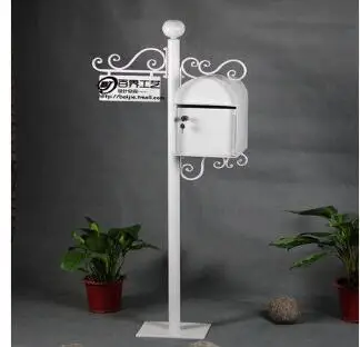 

European-style garden iron art villa post box fall to the ground vintage tin mailbox with lock outdoor rainproof newspaper mailb