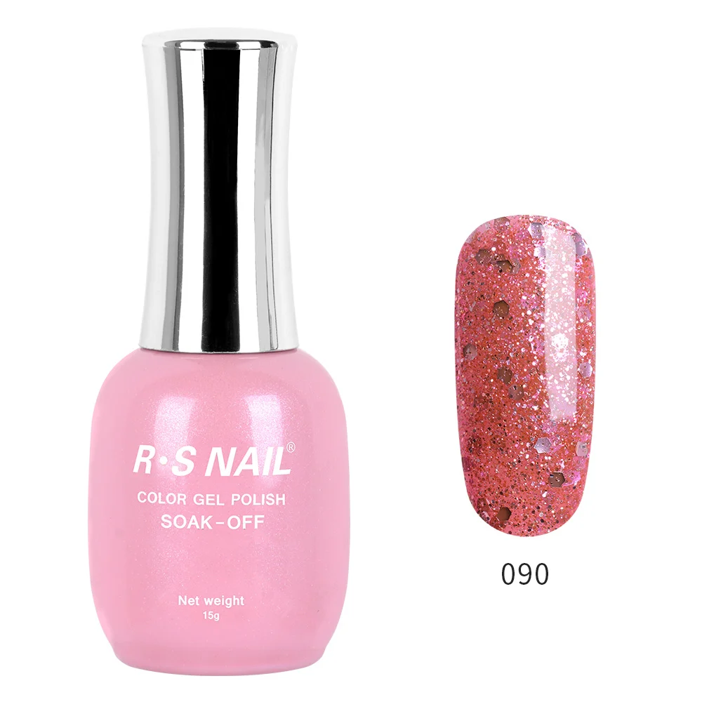 RS NAIL Новая серия Гель-лак для ногтей УФ светодиодный Гель-лак 120 цветов Гель-лак профессиональный маникюрный набор гель-лаков 15 мл - Цвет: 090