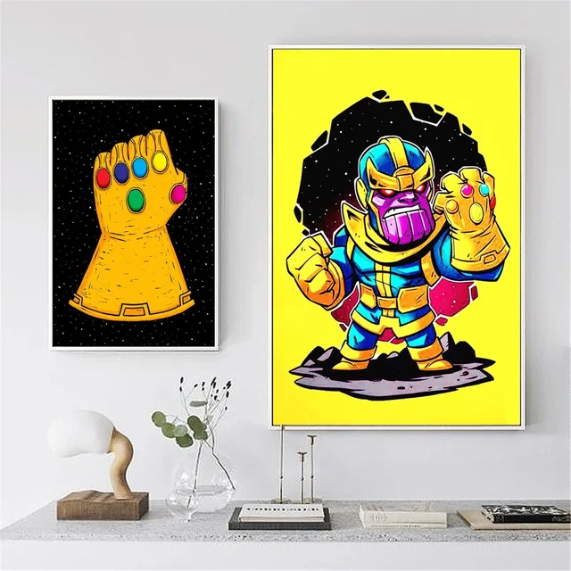 thanos cartoon kids nursery canvas art painting posters and prints