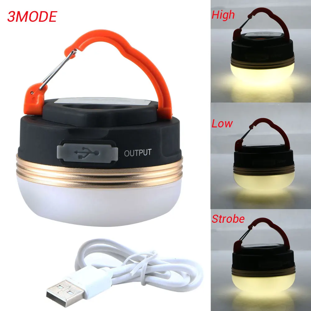USB LED Camping Light Tent Lantern Super Bright Night 3Mode Rechargeable Outdoor 