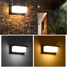 Прямоугольник водонепроницаемый датчик движения для двора современный уличный Сад Простой крыльцо настенный светильник светодиодный светильник для домашнего использования украшения радар