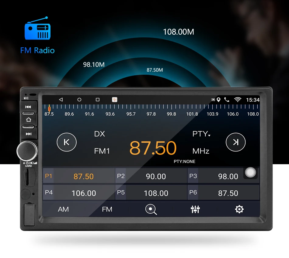 Best Vtopek 7" dual din FM radio car radio Android multimedia control system rear camera TF Card  Touch Screen GPS 12V Universal 10