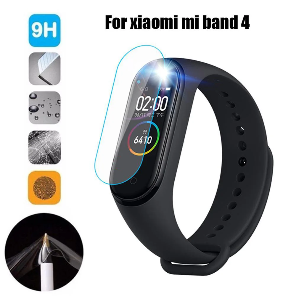 4 шт. мягкая пленка для Xiaomi mi Band 4 с отверстием Защитная пленка для экрана для Xiao mi band 4 аксессуары Xio mi Band 4 защитная пленка для экрана