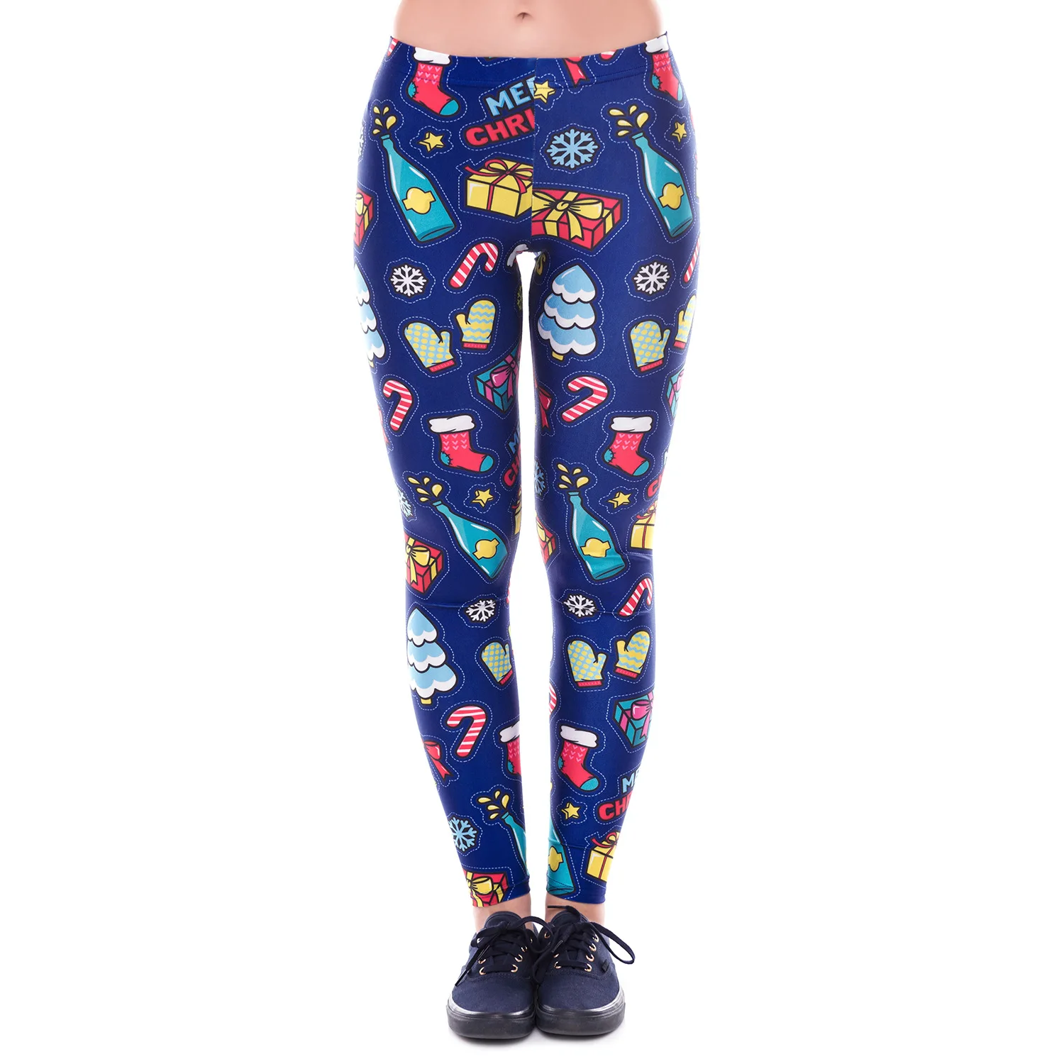 

new Europe style hot sale Christmas cartoon pants slim leggings ankle-Length print comfortable elastic female leggings