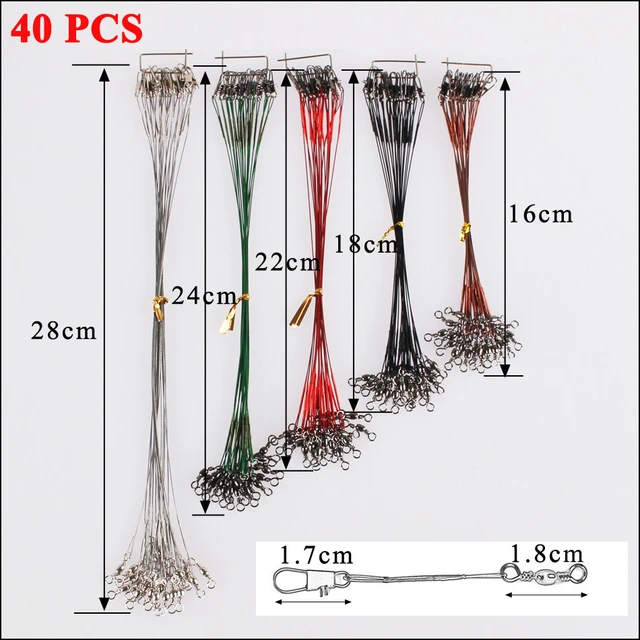 100PCS Trace Wire Leader Fishing Line Stainless Steel Lures Snap