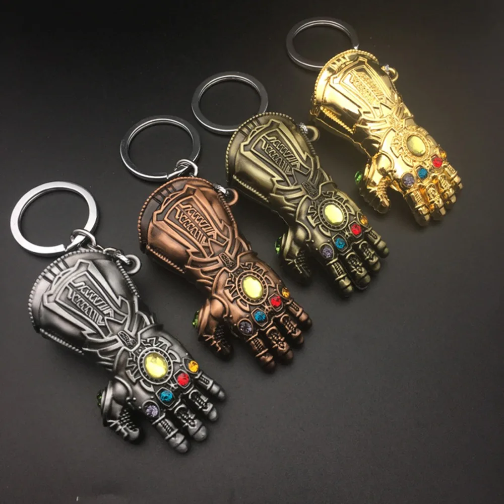 

Avengers3 Infinity War Thanos alloy Keychain Infinity Gauntlet Class of Infinite Power Keyring cosplay halloween props accessory