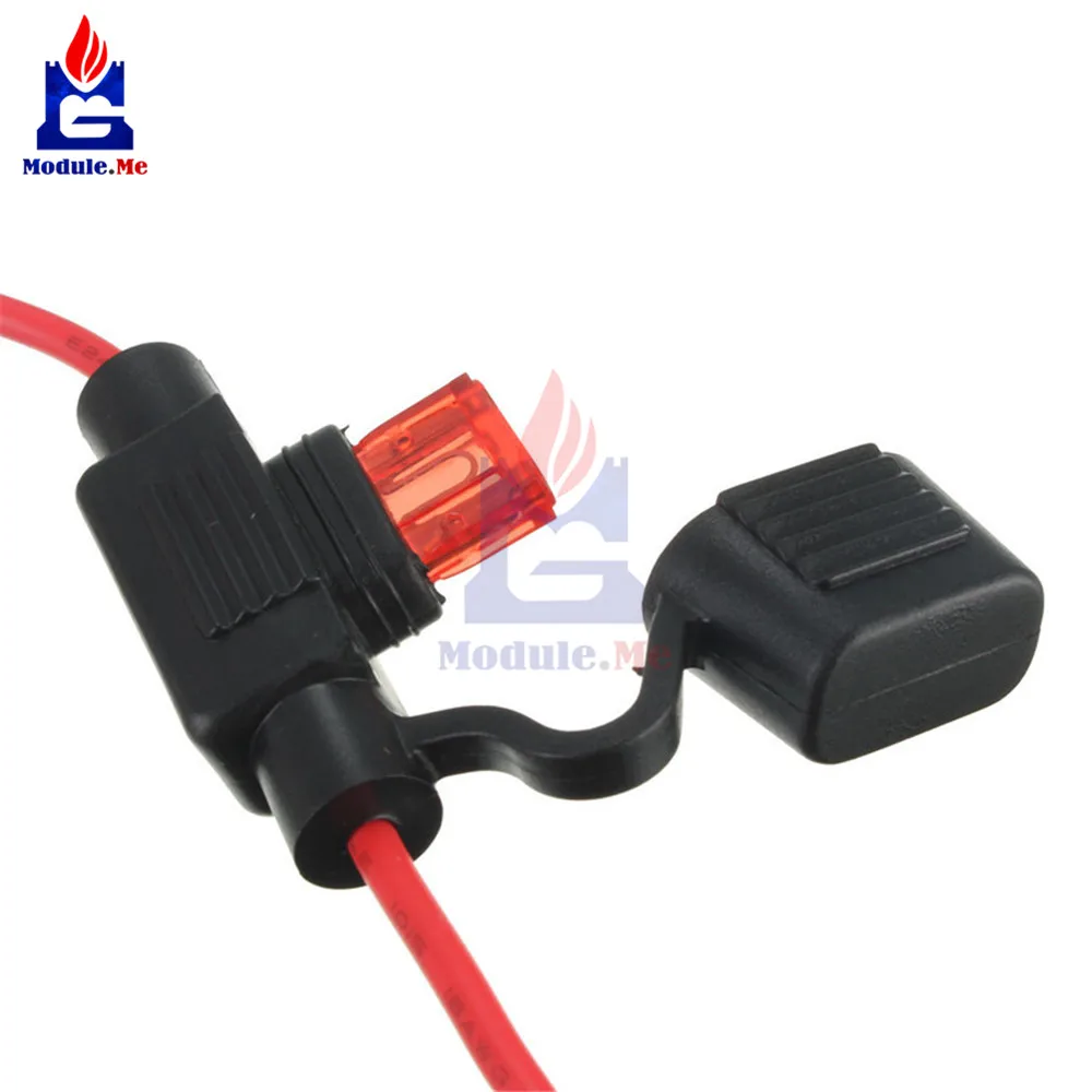 

5PCS 35cm Waterproof Power Socket Mini Blade Type In Line Fuse Holders With Cover 10A 0.82mm Copper Cable 18th Line DIY