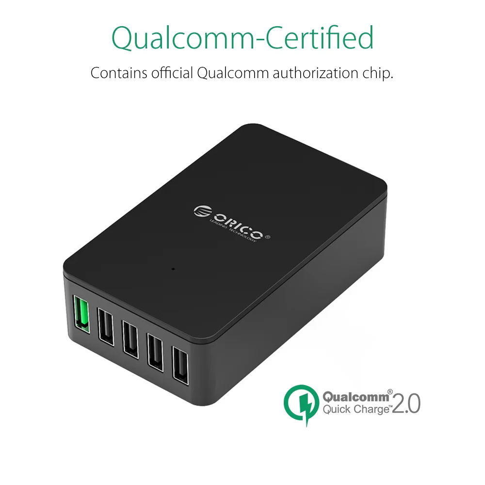 ORICO QSE 5U 5 Порты QC2.0 Быстрый Зарядное устройство 5V2. 4A/9V2A/12V1. 5A настольный USB
