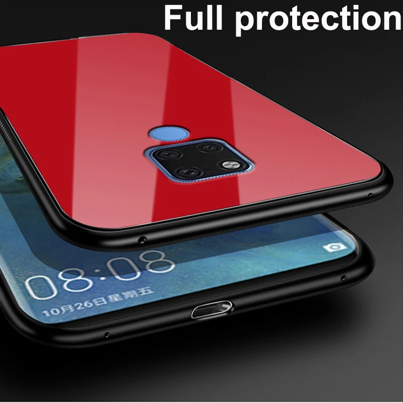 Для Huawei Mate 20 чехол для телефона звездное небо закаленное стекло + TPU Край тонкий