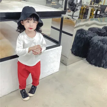 

Boys T Shirt 2018 Spring New Baby Girl Clothes Solid T Shirt Kids Loose Cotton Light Plate Tees Children Clothing Pullovers Tops
