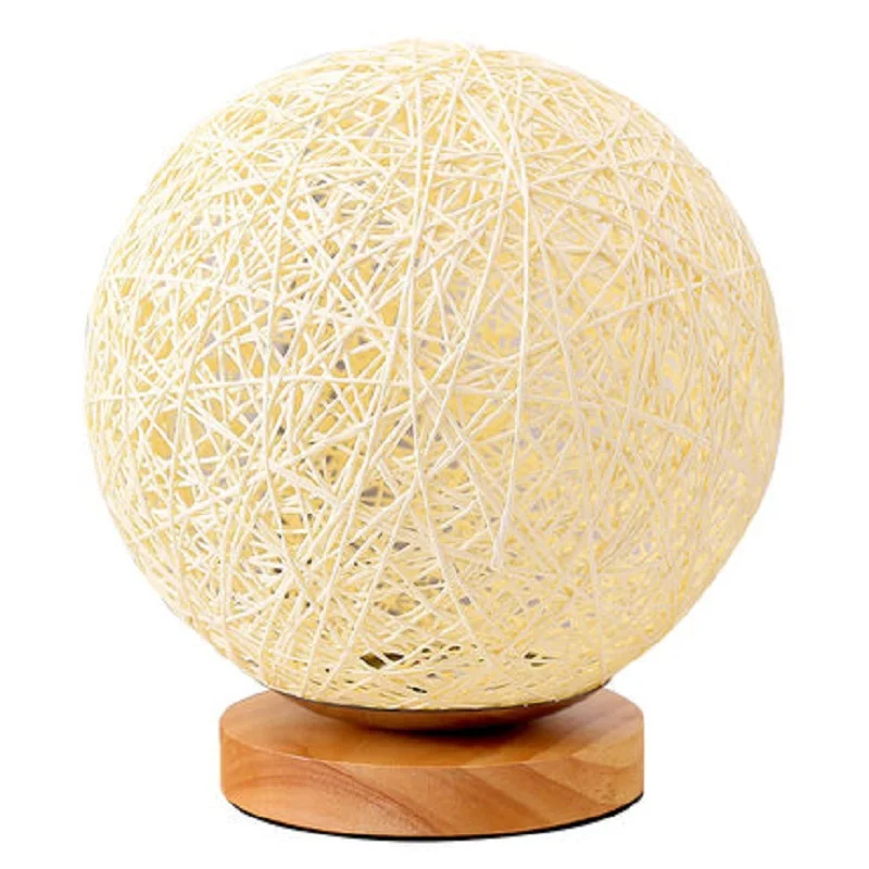 

Lighting E27 Table Lamp Rope woven lampshade Desk Lamp Lamparas De Mesa Decorative Night Light Lamps For Living Room