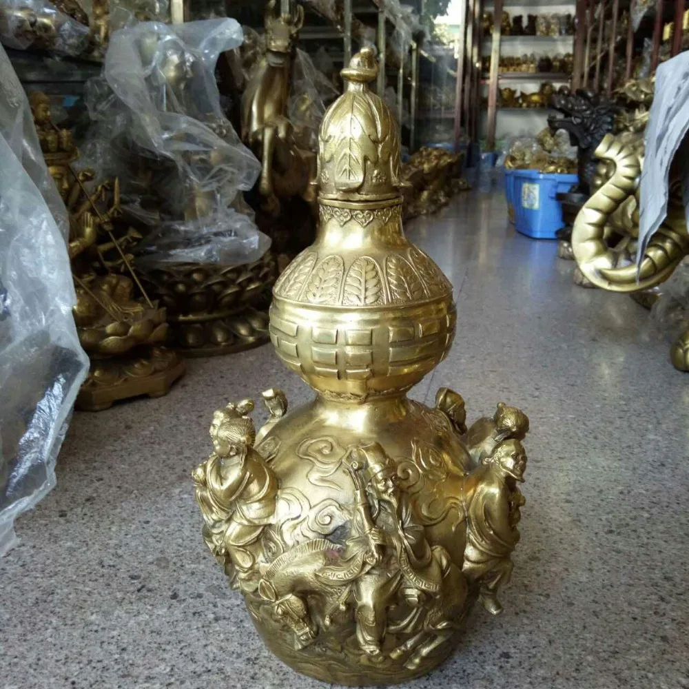 

7.5"CHINA OLD BRASS HANDWORK CARVING BULLFIGHT COW WEAR DRAGON LOTUS STATUE A felicitous wish of making money