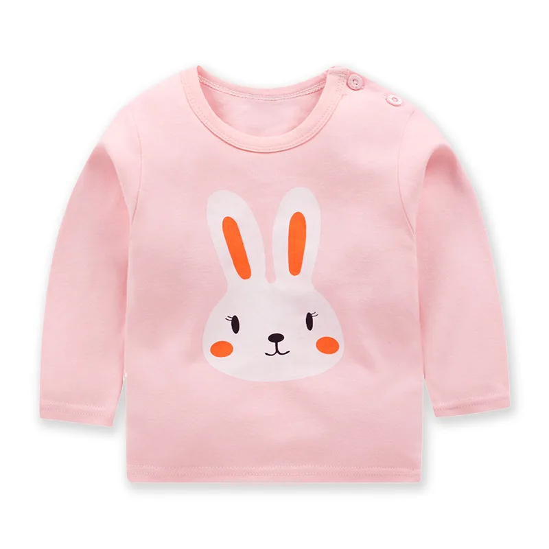 Брендовые футболки с длинными рукавами для маленьких девочек, детская одежда, Детский костюм с принтом кролика, футболки - Цвет: P8