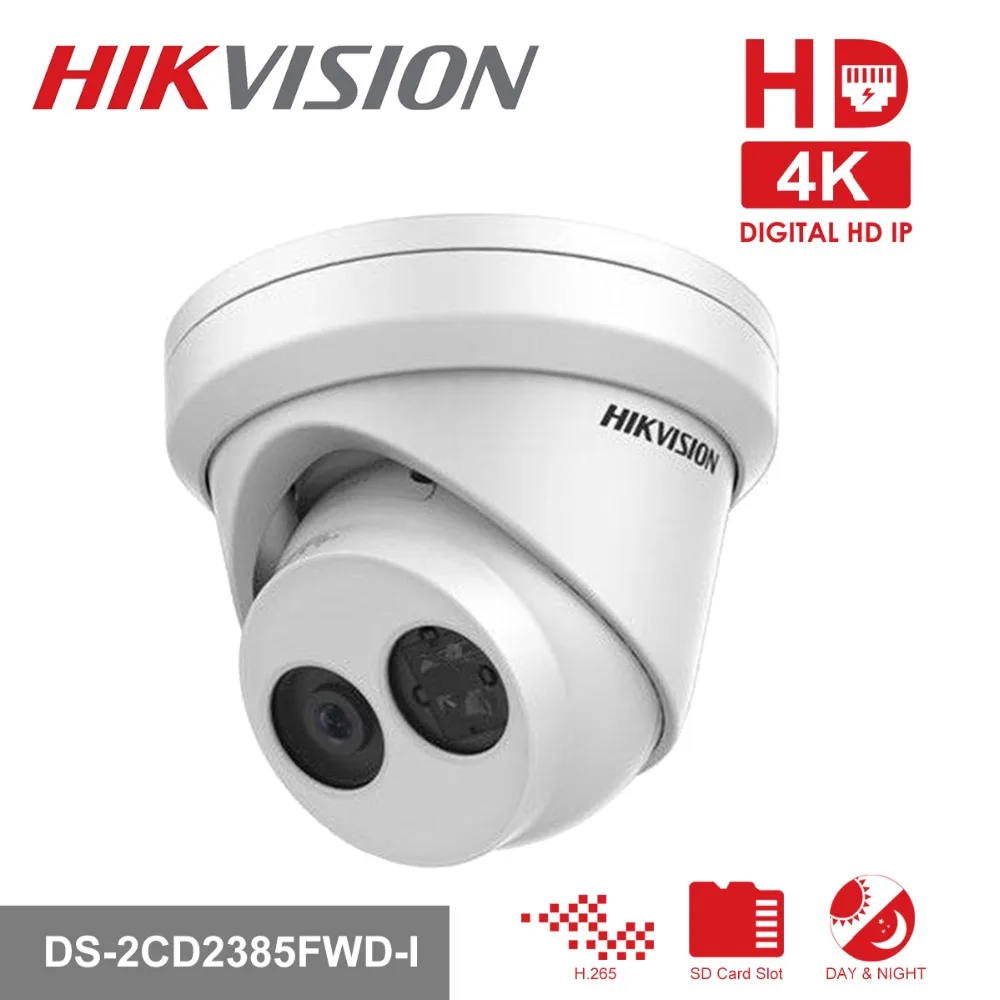 

Original HIK 8MP IP Camera POE Outdoor Video Surveillance 4K Cameras DS-2CD2385FWD-I with 30m IR Built-in SD Card Slot & H.265
