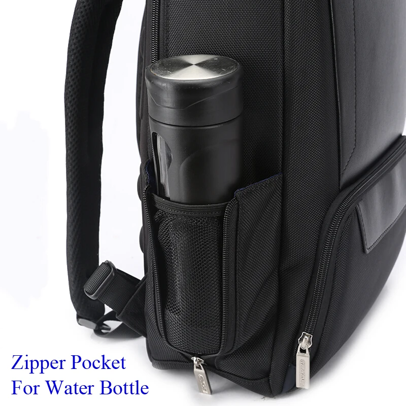 BOPAI, мужской рюкзак для ноутбука, 15,6 дюймов, повседневный рабочий рюкзак, мужской черный кожаный Школьный рюкзак, рюкзак для средней школы, mochila escolar