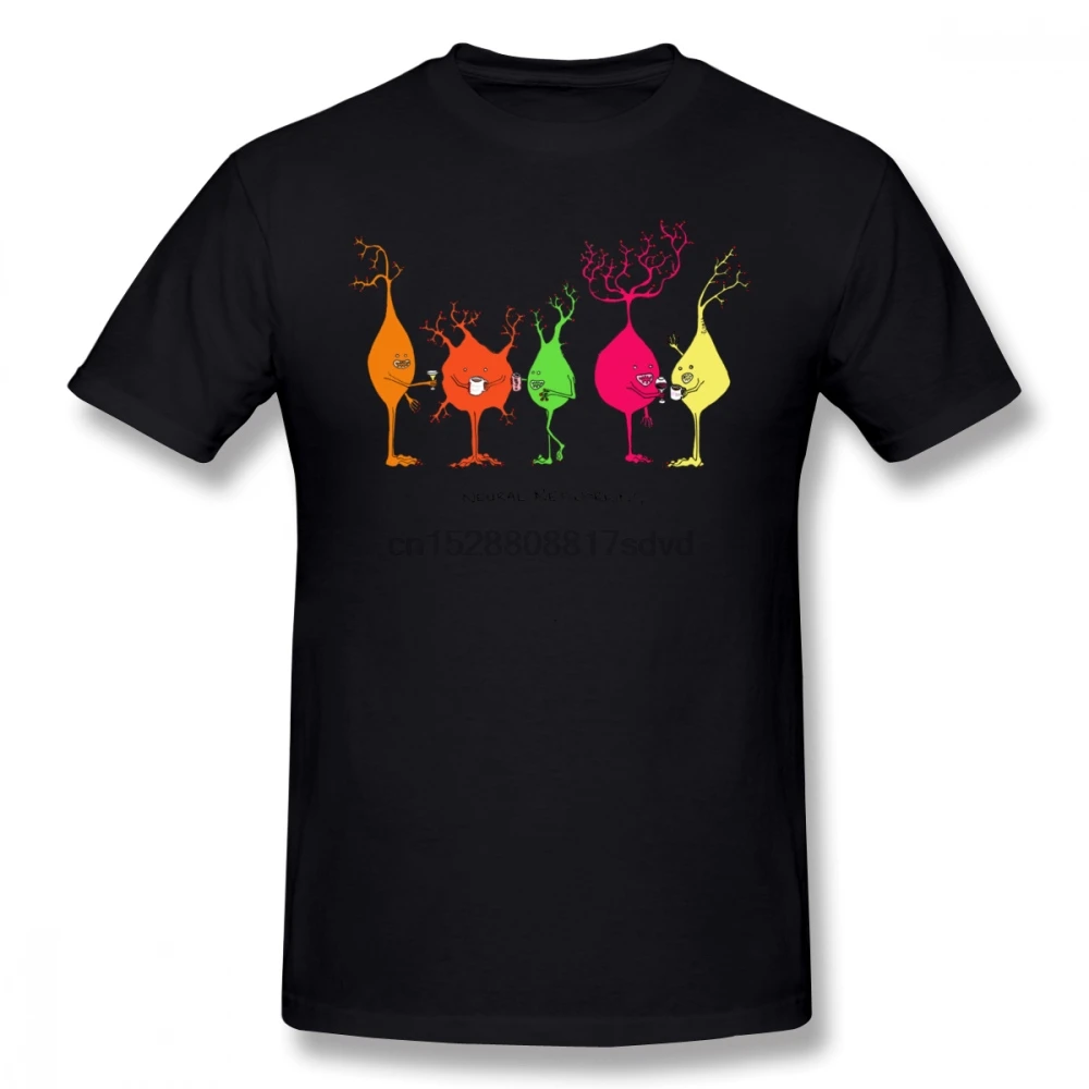 Cell T Shirt Neural Networking T-Shirt Casual Men Tee Short Sleeves Print Cute Plus size Cotton Tshirt |