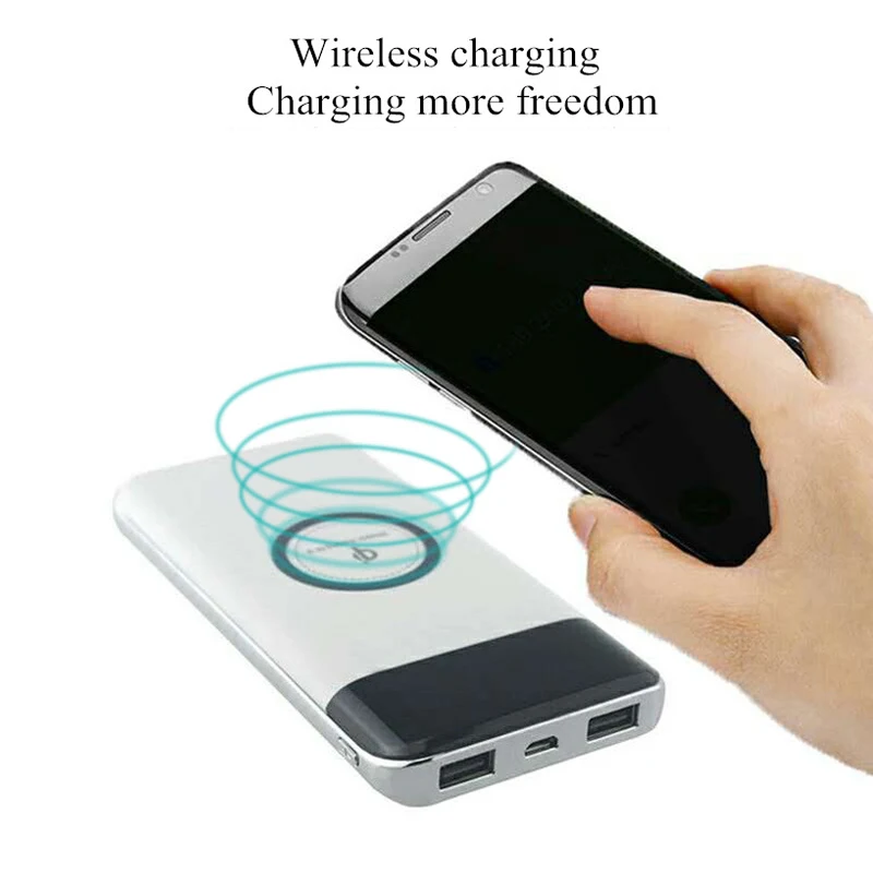 

Power Bank 10000mAh Qi Wireless Charger External battery Portable Mobile Phone Charger Fast Wireless Charging For iphone X 6/7/8