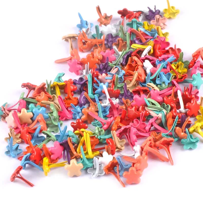 

100Pcs Mini Multicolor Round Brads Embellishment For Scrapbookings Fastener Brad Metal Crafts DIY Paper Decoration 7x10mm C2163