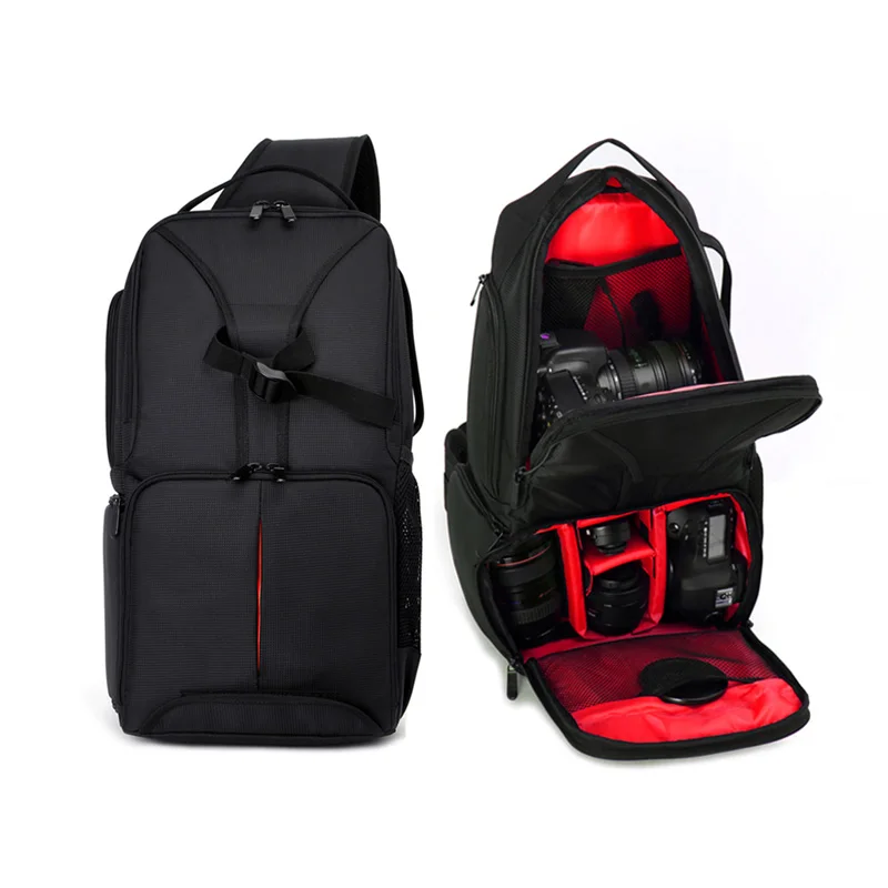 ALLOET Waterproof Multifunction Digital SLR DSLR Camera Video Bag Sling Shoulder Camera Backpack W Rain Cover