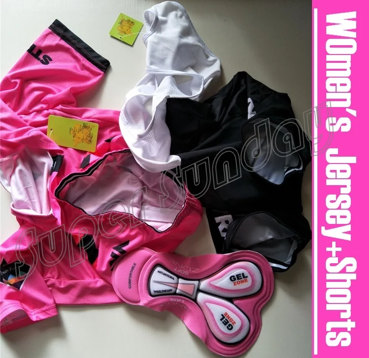 

2018 Female Pink Cycling Jerseys Women Bike Racing Jersey Bicycle Sports Wear Summer Road Race Clothing Set Free Shipping PKSTR1