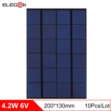 ELEGEEK 10pcs 4.2W 6V DIY Solar Cell Panel Polycrystalline Mini Solar Panel Battery for Test and Education 200*130mm